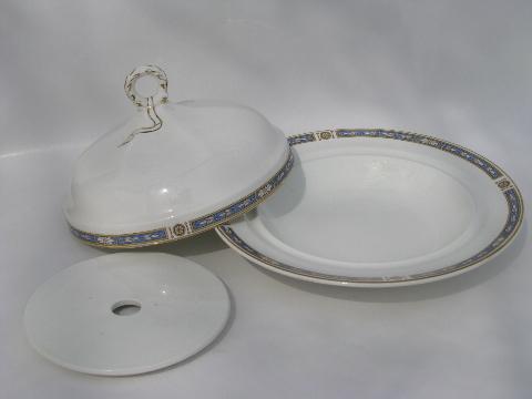 The Victory antique Grindley Monmouth china, round butter keeper plate & cover