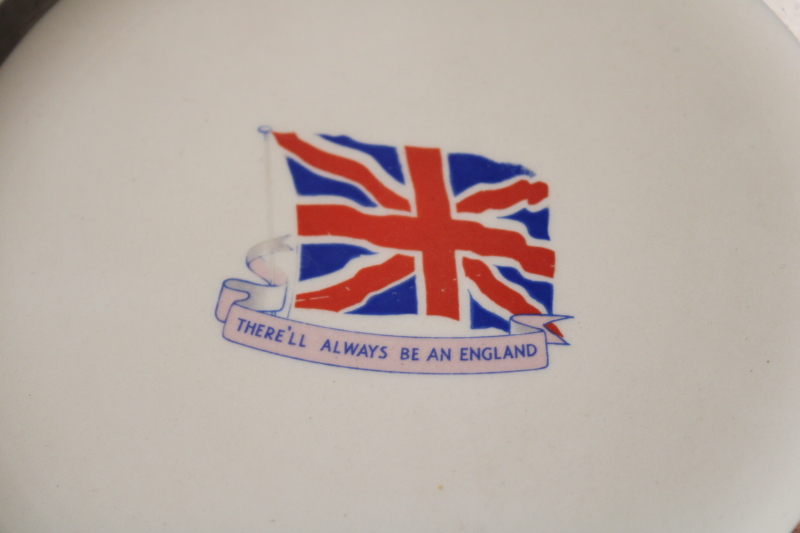 There Will Always Be An England British flag Union Jack china plate 1920s or 30s vintage J&G Meakin