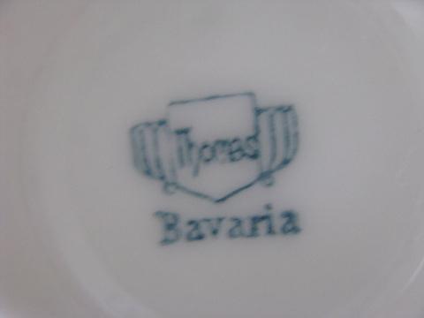 Thomas - Bavaria, vintage tea cups & saucers, cake plates for two, white w/ gold