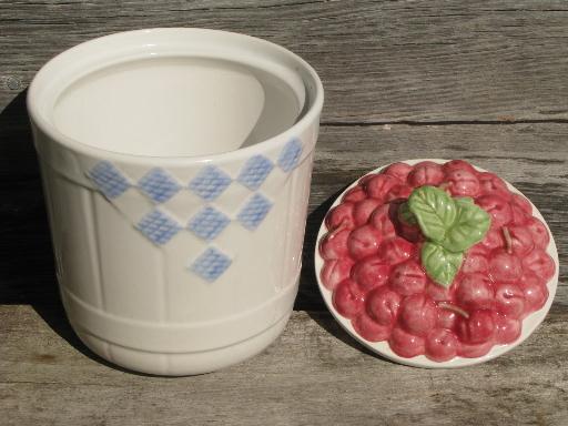 Treasure Craft fruit basket canister set, ceramic kitchen canisters