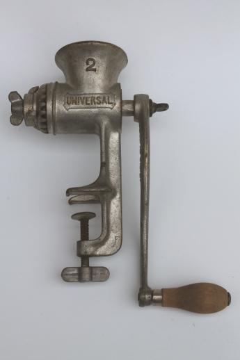Universal #2 food chopper, antique vintage cast iron meat grinder kitchen tool