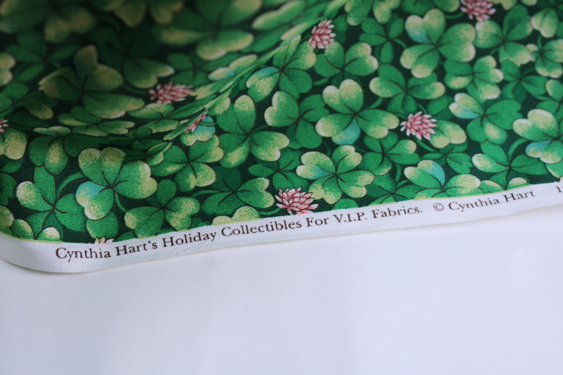 VIP cotton fabric Cynthia Hart shamrock four leaf clover print quilting weight material