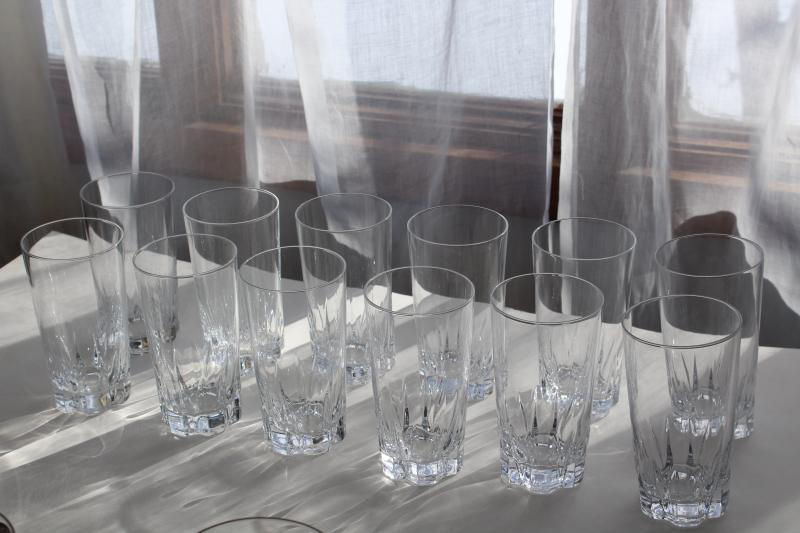 Versailles Cristal d'Arques vintage French crystal drinking glasses, 12 tall tumblers