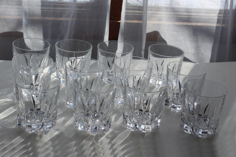 Versailles vintage French crystal lowball glasses, old fashioned tumblers Cristal d'Arques