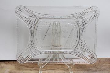 Victorian era Daily Bread plate, EAPG antique pressed glass tray Adams 155 1880s vintage