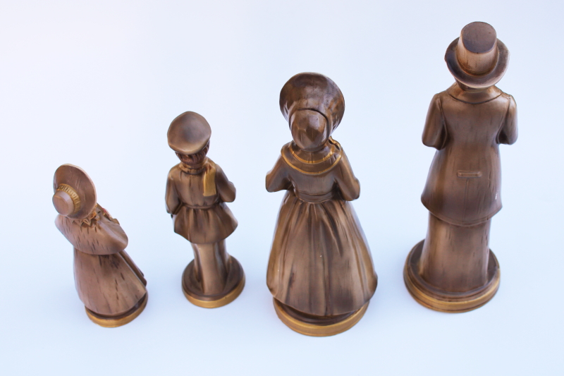 Victorian style Christmas carolers figurines family vintage Japan, 60s retro holiday decor