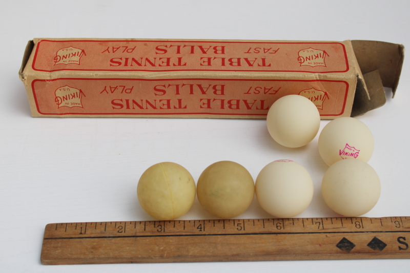 Viking table tennis ping pong balls in original box, vintage sporting