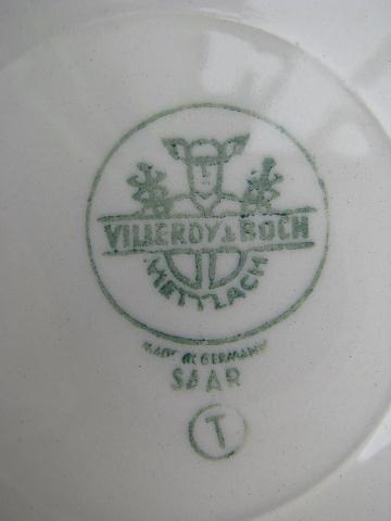 Villeroy & Boch pastel colors china plates, cups/saucers, mod shape