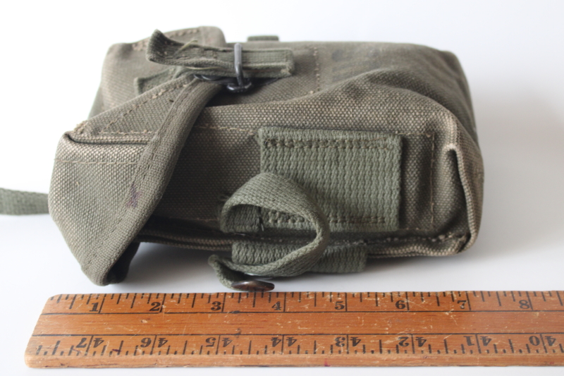 Vintage US military surplus cotton canvas belt pouch, tactical gear tool bag