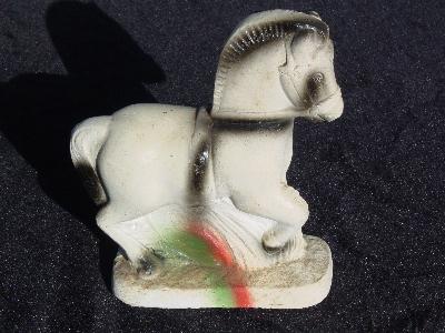 Vintage chalkware carnival souvenir, circus horse