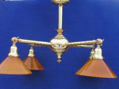 Vintage solid brass farmhouse hanging light chandelier