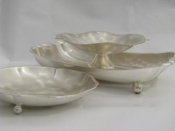 WMF Ikora vintage German pearl silver plate dishes, art deco moderne