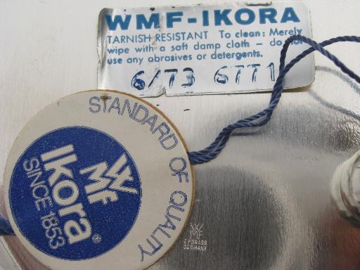 WMF Ikora vintage German pearl silver plate dishes, art deco moderne