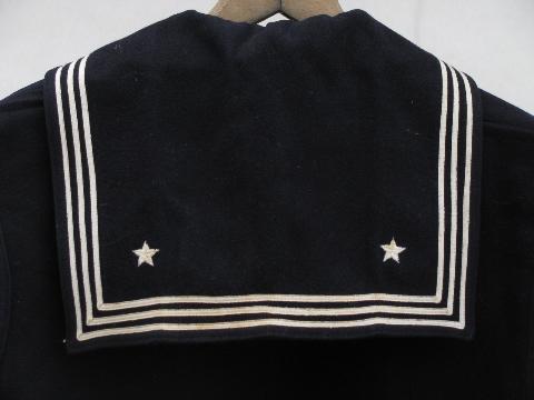 WWII era US Navy sailor wool dress blue uniform jumper