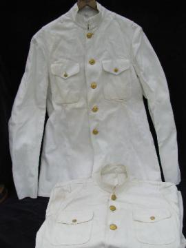 WWII officer's white dress stand collar choker jackets