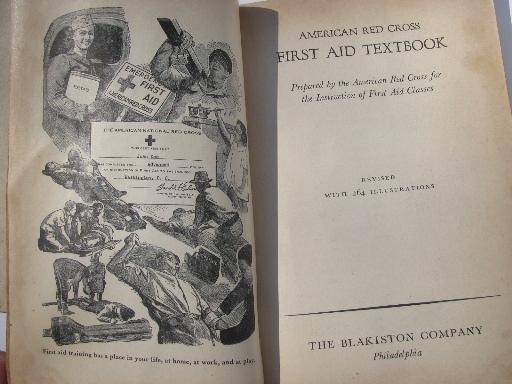 WWII vintage American Red Cross First Aid books atomic bomb effects