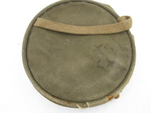 WWII vintage US Navy military canvas bucket rope handle