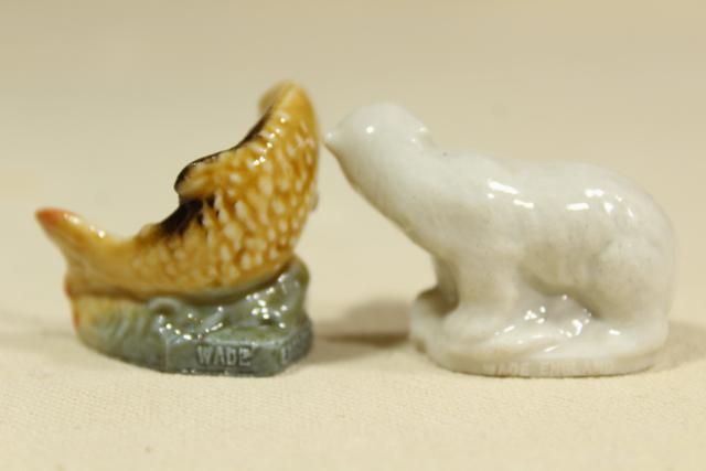 Wade whimsey collection mini animals, English pottery figurines from Red Rose tea