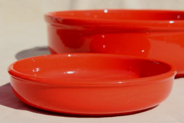 Waechtersbach Christmas Tree pattern pottery pasta bowls set for 12, holiday red & green