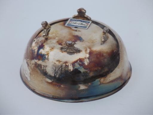 Wallace color clad silver plate revere bowl, copper colored enamel