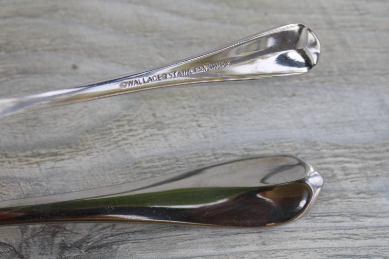 Wallace stainless flatware, Sadie pattern completer serving pieces, fork, pierced spoon, sugar