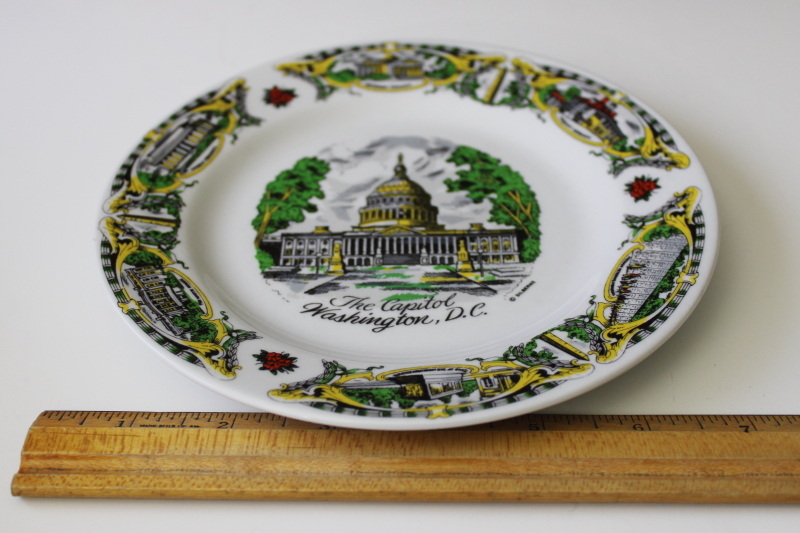 Washington DC souvenir plate w/ antique style engraving artwork, made in China