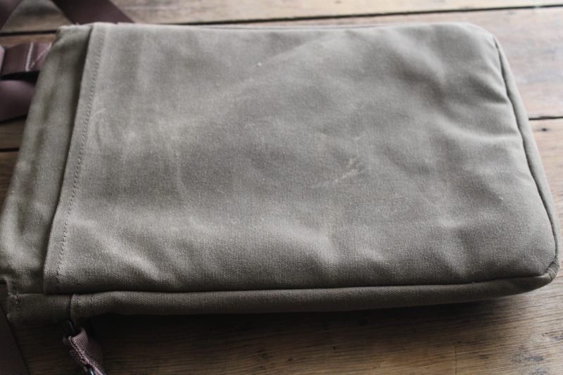 Waterfield Muzetto Outback canvas bag, crossbody laptop tote waxed cotton w/ nylon strap