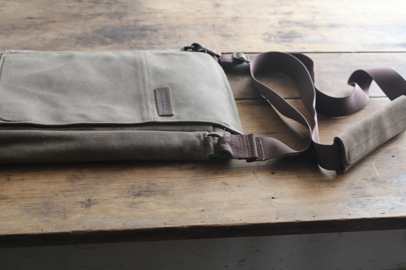 Waterfield Muzetto Outback canvas bag, crossbody laptop tote waxed cotton w/ nylon strap