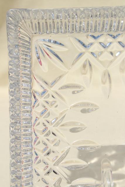 Waterford crystal Lismore pattern sandwich serving tray or vanity table tray