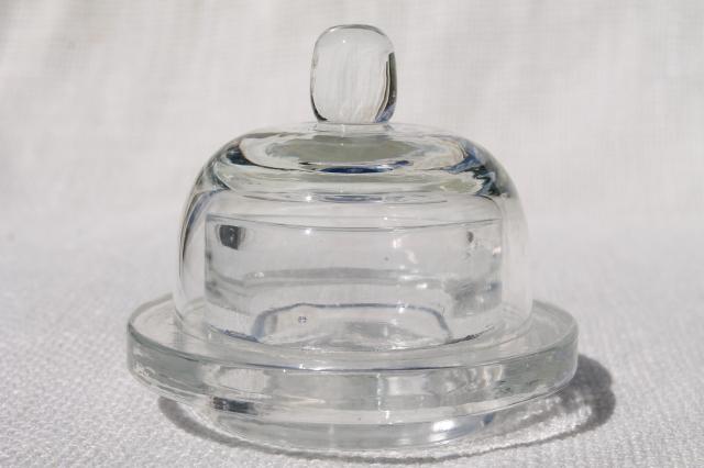 Clear Glass Individual Butter Pat with Dome  Lid