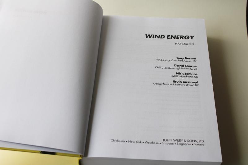 Wind Energy Handbook Wiley 2001 textbook technical engineering reference