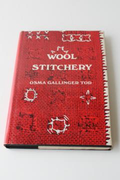 Wool Stitchery 60s vintage needlecraft book, crewel embroidery, slow stitching