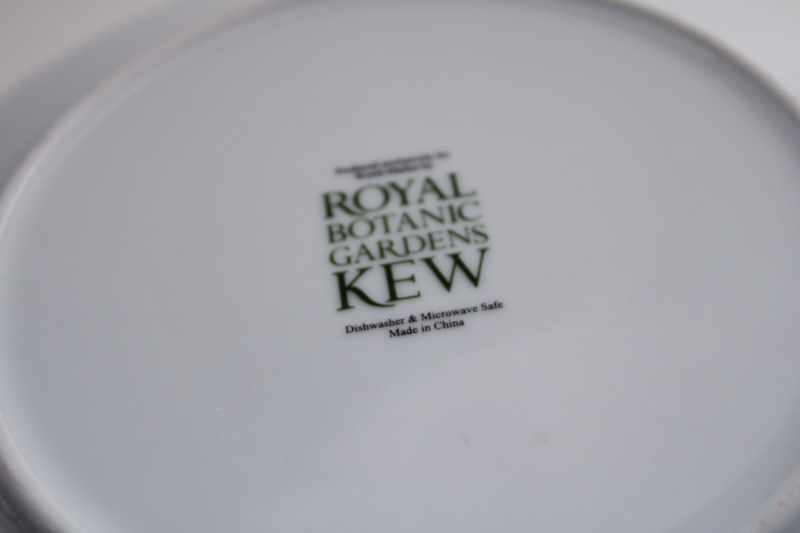 World Market Kew Royal Botanic Gardens china salad plates Paeonia  Cattleya prints