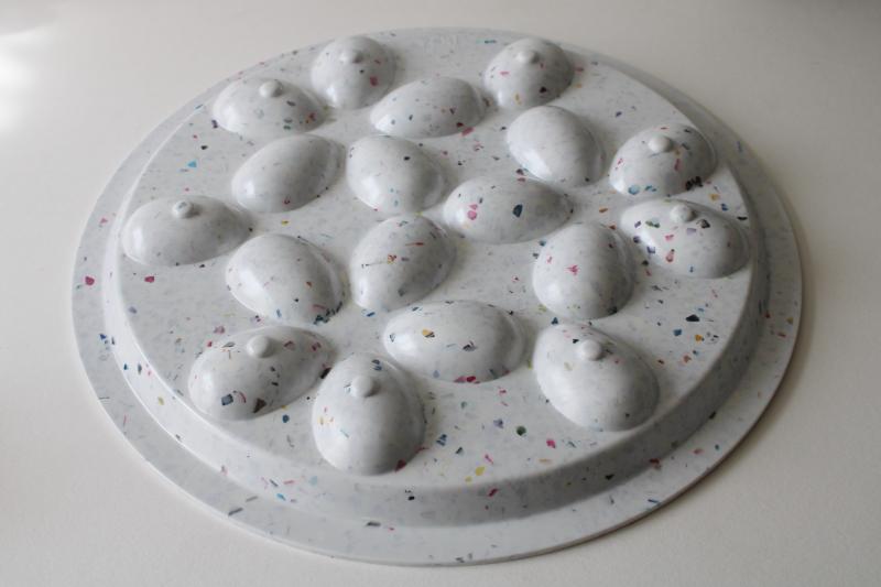 Zak confetti splatter melamine egg plate or deviled eggs tray, retro style