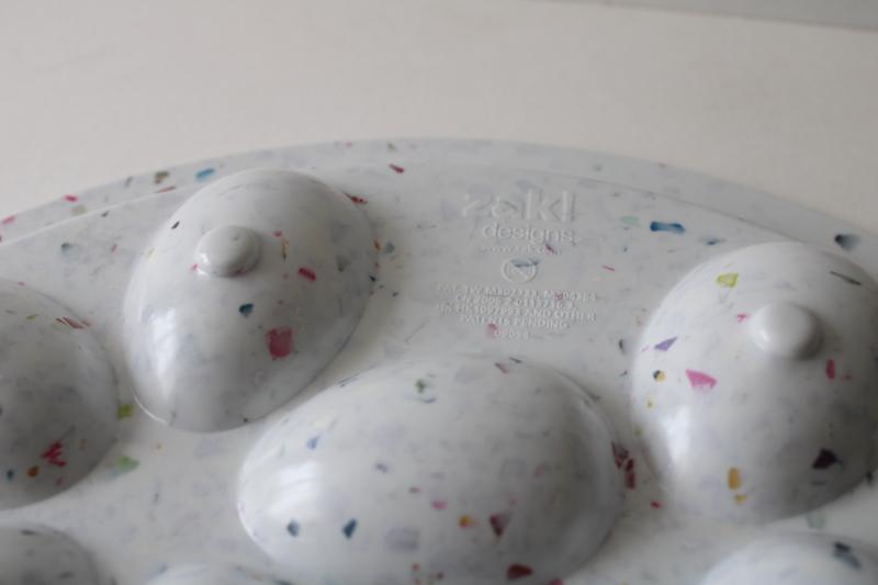 Zak confetti splatter melamine egg plate or deviled eggs tray, retro style