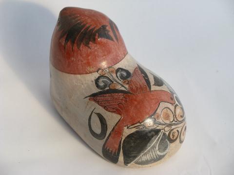 Zuni Indian style Mexican pottery cat, vintage Mexico souvenir
