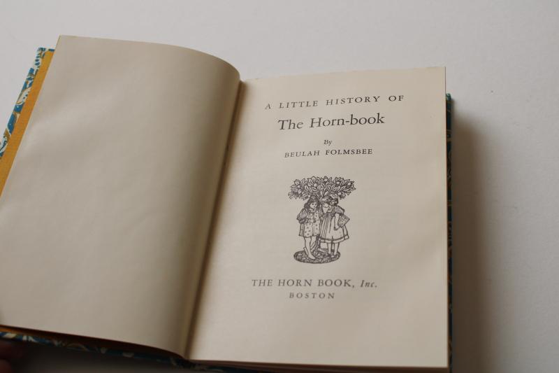 a Little History of the Horn Book 1960s printing first published 1942