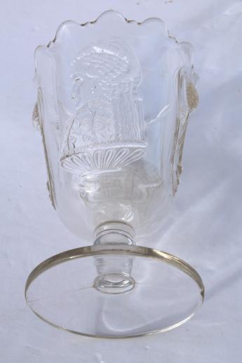 actress pattern pressed glass spooner with Maud Granger, Mary Anderson
