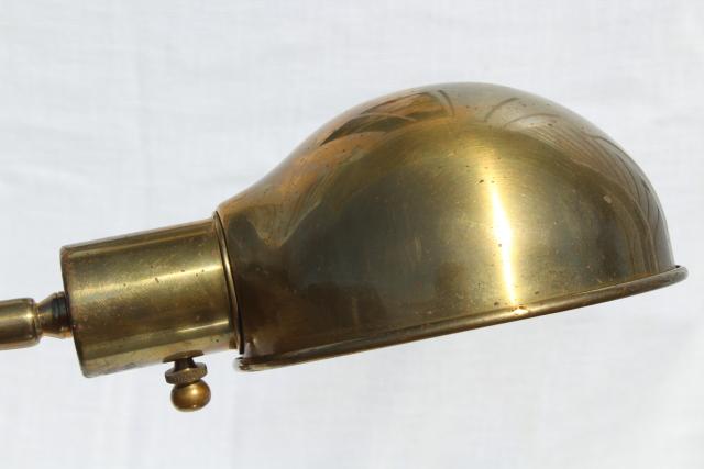 adjustable brass drafting work light, helmet shade desk lamp Jielde industrial style