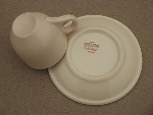 adobeware tan ironstone restaurant espresso cups set, vintage Iroquois china
