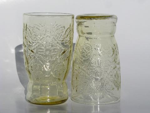 amber yellow depression juice glasses flat tumblers Recollection / Madrid
