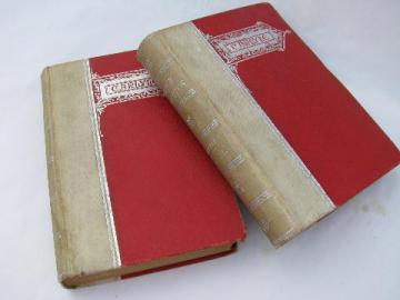 antique 1800s Thomas Carlyle / French Revolution set w/ art bindings