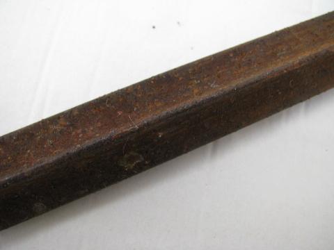 antique 1800s, four 4 side spike rifle or musket socket bayonet, Civil War vintage
