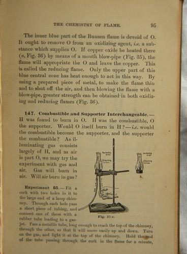 antique 1891 chemistry textbook w/engravings, steampunk illustrations