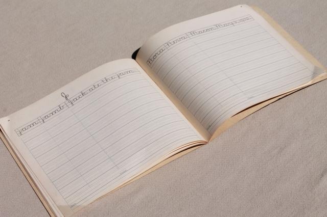 antique 1898 penmanship workbook, handwriting cursive script pre-Palmer method