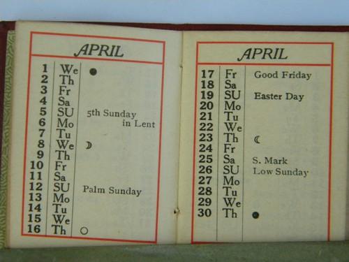 antique 1908 Phenix Insurance Brooklyn, NY pocket calendar and stamp case