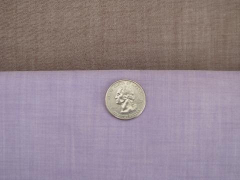 antique 1920s vintage cotton shirting fabric, lavender and tan