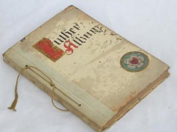 antique Art & Crafts vintage illustrated German religious book w/art binding