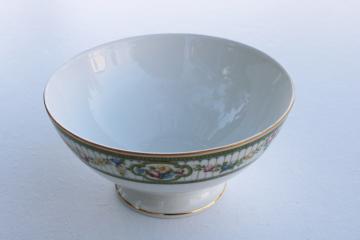antique Bavaria porcelain early 1900s vintage Paul Muller mark, footed cranberry bowl