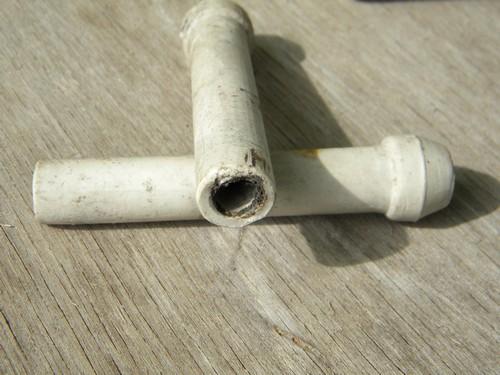 antique Brunt early electric porcelain architectural tube insulators